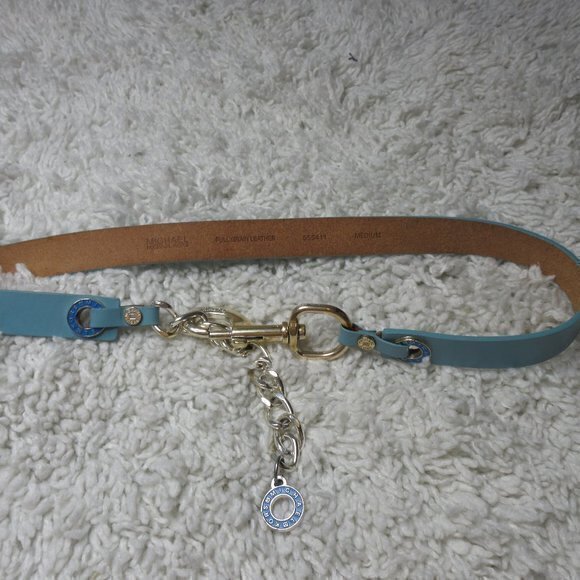 Michael‎ Kors blue chain hook belt sz M - Picture 1 of 8